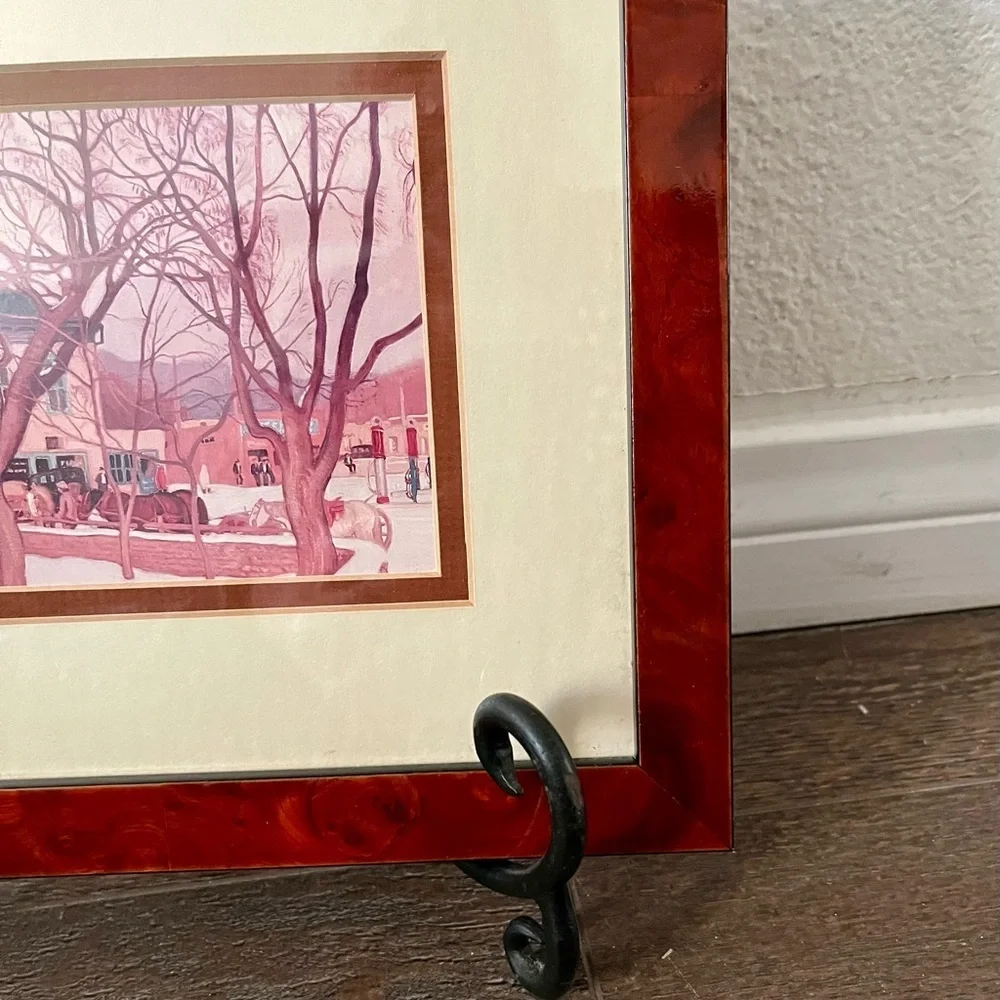 Framed Red Wood Finish Art Print with Ivory Mat